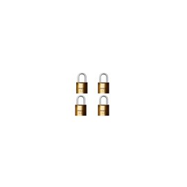 04 Cadeados de Latão Maciço Dourado mesma chave E-25 mm  Pado