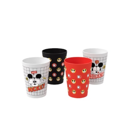 Conjunto de 4 Copos de 300ml Cozy Disney Mickey e Coza