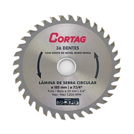 Disco Serra Circular Madeira 185x20mm 36 Dentes 7.1/4"